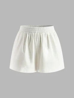 COMMENSE Cotton & Linen Backless Halter Top With Shorts Set* Shorts Sets|Shorts