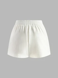 COMMENSE Cotton & Linen Backless Halter Top With Shorts Set* Shorts Sets|Shorts