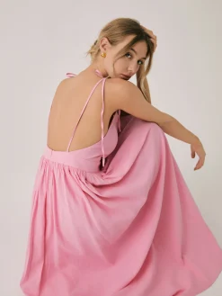 COMMENSE Cotton & Linen Backless Long Dress* Casual Dresses|Summer Dresses