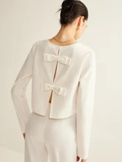 COMMENSE Cotton & Linen Bow Shirt* Blouses & Shirts|Tops