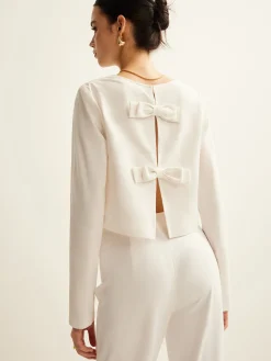 COMMENSE Cotton & Linen Bow Shirt* Blouses & Shirts|Tops