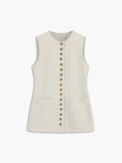COMMENSE Cotton & Linen Button-Front Vest* Outerwear|Vests