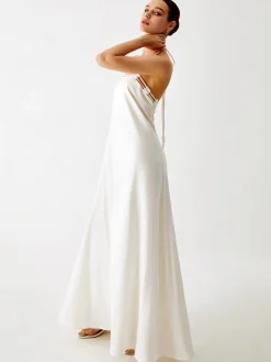 COMMENSE Cotton & Linen Cami Long Dress* White Dresses|Cocktail & Party Dresses