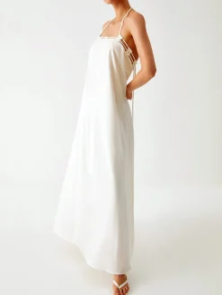 COMMENSE Cotton & Linen Cami Long Dress* White Dresses|Cocktail & Party Dresses