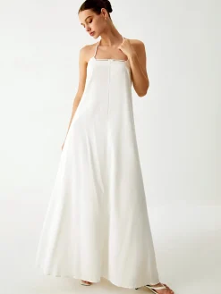 COMMENSE Cotton & Linen Cami Long Dress* White Dresses|Cocktail & Party Dresses