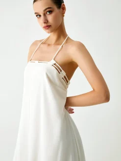COMMENSE Cotton & Linen Cami Long Dress* White Dresses|Cocktail & Party Dresses