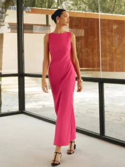 COMMENSE Cotton & Linen Crisscross Long Dress* Casual Dresses|Work Dresses