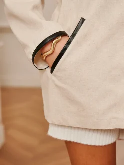 COMMENSE Cotton & Linen Double Zip Jacket* Long Sleeve Sets|Outerwear