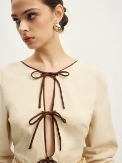 COMMENSE Cotton & Linen Lace Up Dress Without Belt* Casual Dresses|Vacation Dresses