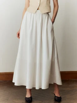 COMMENSE Cotton & Linen Maxi Skirt* Skirts|Bottoms