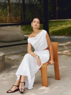 COMMENSE Cotton & Linen One Shoulder Off Blouse* Blouses & Shirts|Matching Sets