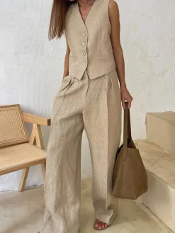 COMMENSE Cotton & Linen Pants Set* Pants Sets|Matching Sets