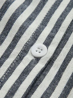 COMMENSE Cotton & Linen Pinstripe Loose Shirt* Long Sleeve Sets|Blouses & Shirts