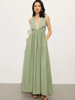 COMMENSE Cotton & Linen Pockets Polo Dress* Casual Dresses|Vacation Dresses