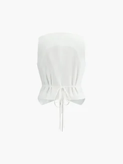 COMMENSE Cotton & Linen Tie-Detail  Vest Top* Vests|Tank Tops & Camis
