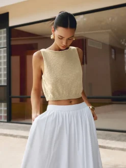 COMMENSE Cotton Blends Crop Top* Crop Tops|Tank Tops & Camis
