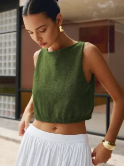 COMMENSE Cotton Blends Crop Top* Crop Tops|Tank Tops & Camis