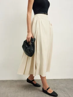 COMMENSE Cotton Blends Pleated Skirt Without Belt* Skirts|Bottoms