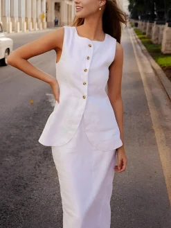 COMMENSE Cotton Blends Skirt Set* Skirt Sets|Long Sleeve Sets