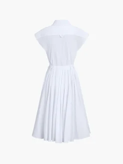 COMMENSE Cotton Blends Sleeveless Split Midi Dress* White Dresses|Casual Dresses