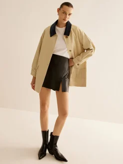 COMMENSE Cotton Contrast Collar Button Jacket* Outerwear|Jackets