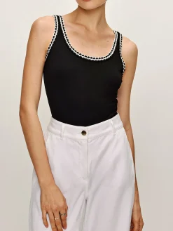 COMMENSE Cotton Contrast Trim Bodysuit* Bodysuits|Bodysuits