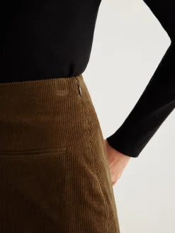 COMMENSE Cotton Corduroy A-Line Skirt* Skirts|Bottoms