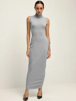 COMMENSE Cotton High Neck Tank Long Dress* Work Dresses|Cocktail & Party Dresses