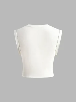 COMMENSE Cotton Knotted T-Shirt* T-shirts|Tops