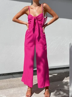 COMMENSE Cotton Twist Detail Jumpsuit* Jumpsuits & Rompers|Jumpsuits & Rompers