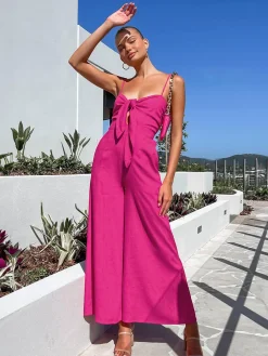COMMENSE Cotton Twist Detail Jumpsuit* Jumpsuits & Rompers|Jumpsuits & Rompers