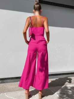 COMMENSE Cotton Twist Detail Jumpsuit* Jumpsuits & Rompers|Jumpsuits & Rompers