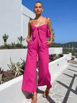 COMMENSE Cotton Twist Detail Jumpsuit* Jumpsuits & Rompers|Jumpsuits & Rompers