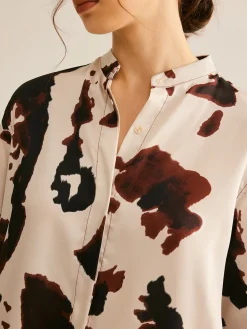 COMMENSE Cow Printed Loose Shirt* Blouses & Shirts|Matching Sets