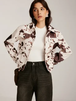 COMMENSE Cow Printed Tweed Short Jacket* Outerwear|Jackets