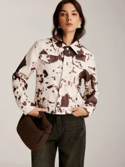 COMMENSE Cow Printed Tweed Short Jacket* Outerwear|Jackets