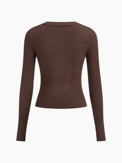 COMMENSE Crew Neck Breasted Cardigan* Cardigans|Sweaters & Cardigans