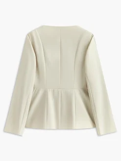 COMMENSE Crew Neck Camellia-Button Blazer* Blazers|Outerwear