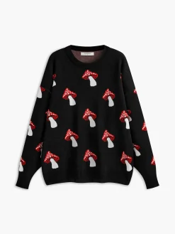 COMMENSE Crew Neck Jacquard Pullover Sweater* Sweater Tops|Sweaters & Cardigans