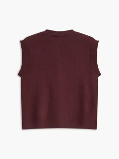 COMMENSE Crew Neck Metal Button Sweater Vest* Sweater Vests|Sweaters & Cardigans