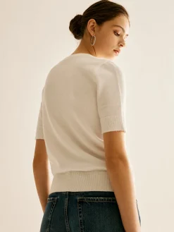COMMENSE Crew Neck Plain Knit Top* Sweater Tops|Sweaters & Cardigans
