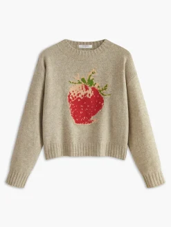 COMMENSE Crew Neck Strawberry Warm Sweater* Sweater Tops|Sweaters & Cardigans