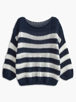 COMMENSE Crew Neck Striped Soft Sweater* Sweater Tops|Sweaters & Cardigans
