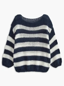COMMENSE Crew Neck Striped Soft Sweater* Sweater Tops|Sweaters & Cardigans