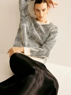 COMMENSE Crew Neck Two Tone Sweater* Sweater Tops|Sweaters & Cardigans