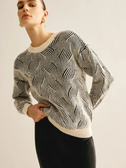 COMMENSE Crew Neck Two Tone Sweater* Sweater Tops|Sweaters & Cardigans