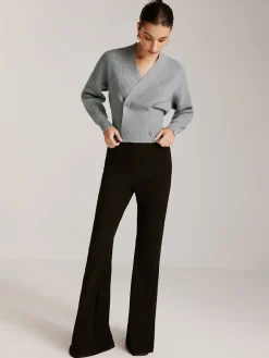 COMMENSE Criss Cross Button Cinched Sweater* Sweater Tops|Sweaters & Cardigans