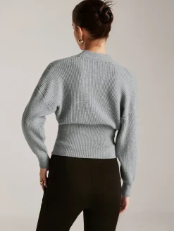COMMENSE Criss Cross Button Cinched Sweater* Sweater Tops|Sweaters & Cardigans