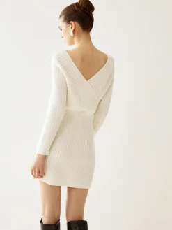 COMMENSE Criss Cross Cinched Sweater Dress* Sweater Dresses|Vacation Dresses