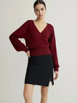 COMMENSE Criss Cross Cinched Sweater* Sweater Tops|Sweaters & Cardigans